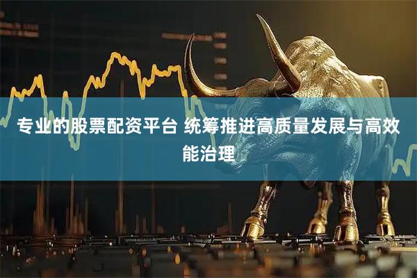 专业的股票配资平台 统筹推进高质量发展与高效能治理