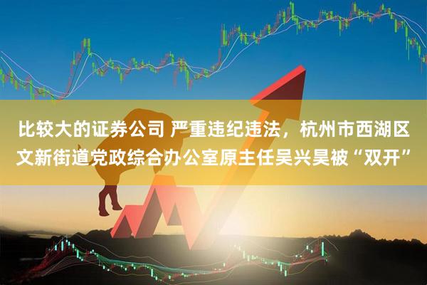 比较大的证券公司 严重违纪违法，杭州市西湖区文新街道党政综合办公室原主任吴兴昊被“双开”
